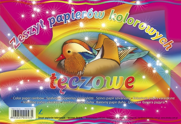 Zeszyt papierów kolorowych tęczowe A4/8k. Kreska
